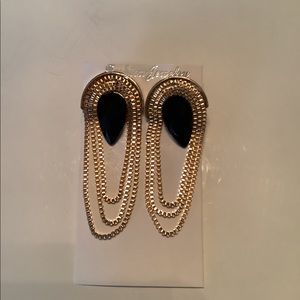 Gold chain earrings